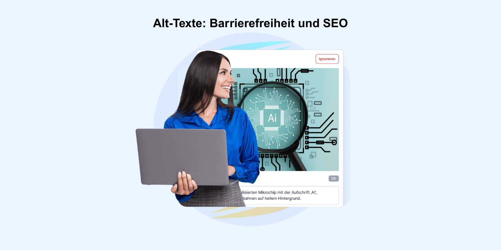 SiteCockpit easyAlt Dashboard: Per Klick auf Generieren wird automatisch ein ALT Text für das ausgewählte Bild erstellt